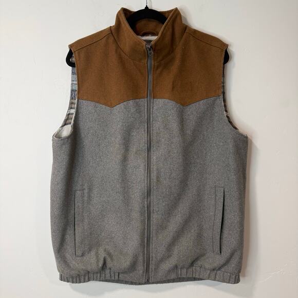 Cinch Men's Conceal Carry Vest Grey Brown Western Lined - Picture 1 of 8